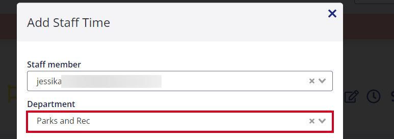 Department dropdown.