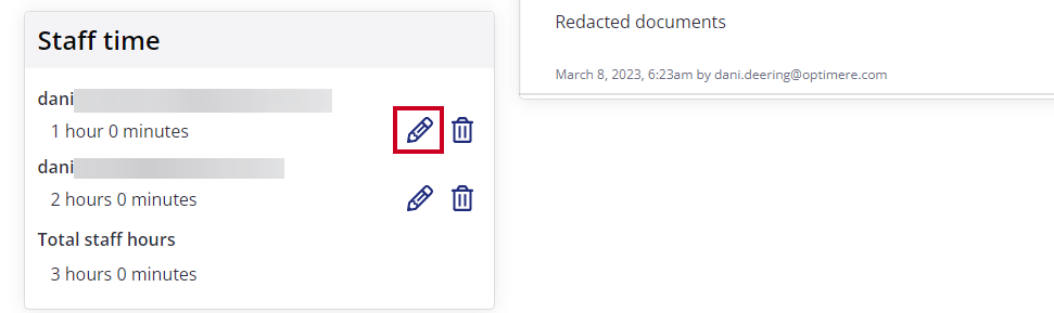 Pencil icon next to time entry.