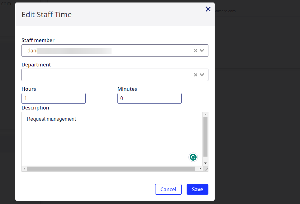 Edit staff time fields.