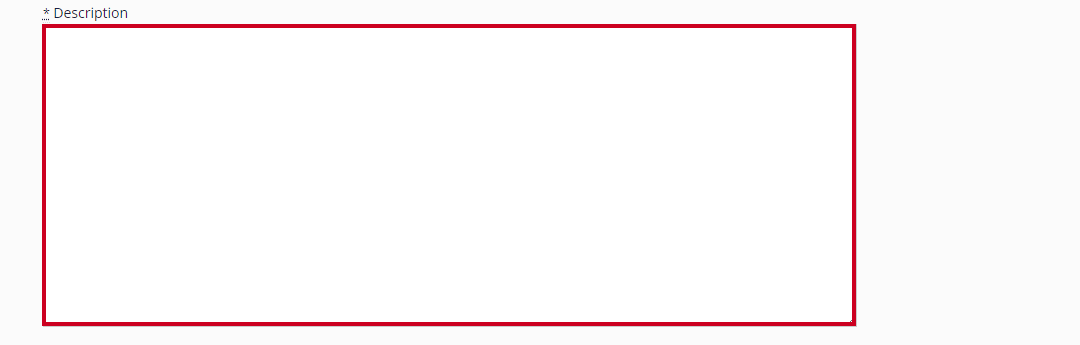 The text entry field labeled 'Description' is selected on the 'Create Redaction Reason' pop-up window.