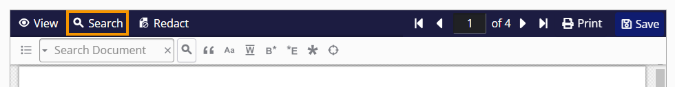The Search button is highlighted in the upper-left corner of the document.