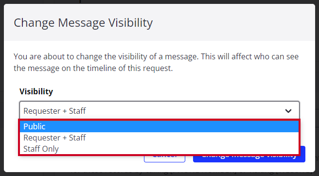 visibility options.