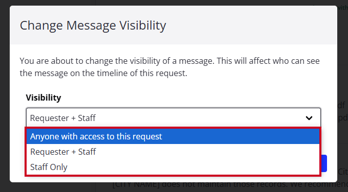 Visibility options.