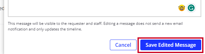 Save edited message button.