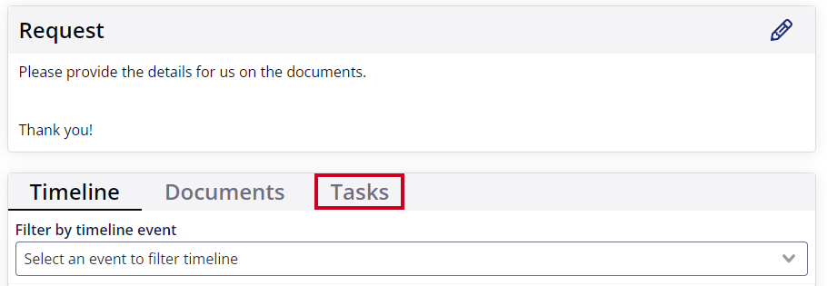 tasks tab.