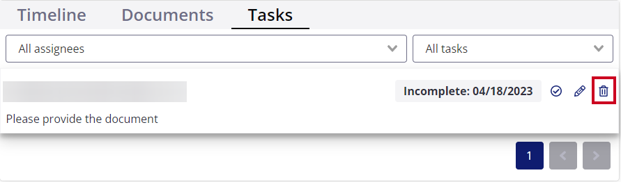delete task trashcan icon.