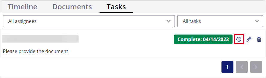 mark task incomplete icon.