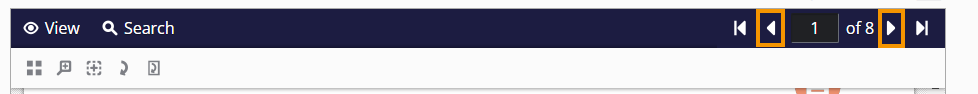 Single arrows on left and right side of page numbers.