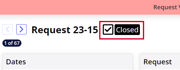 request status icon next to request number.