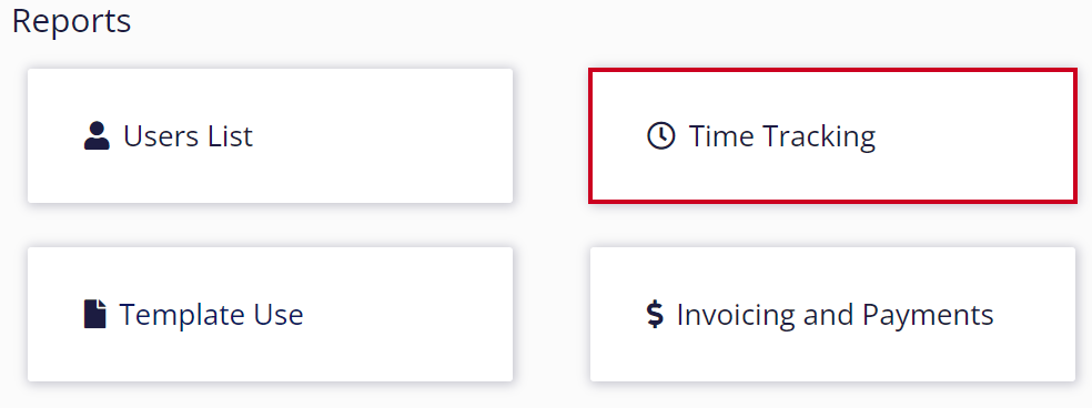 Time tracking button.