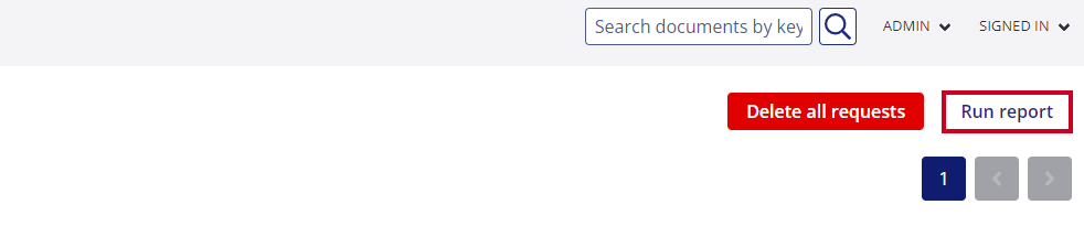 Run report button in the top right corner.