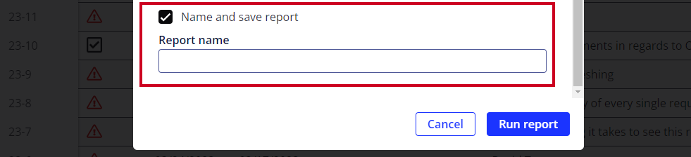 Name and save report.
