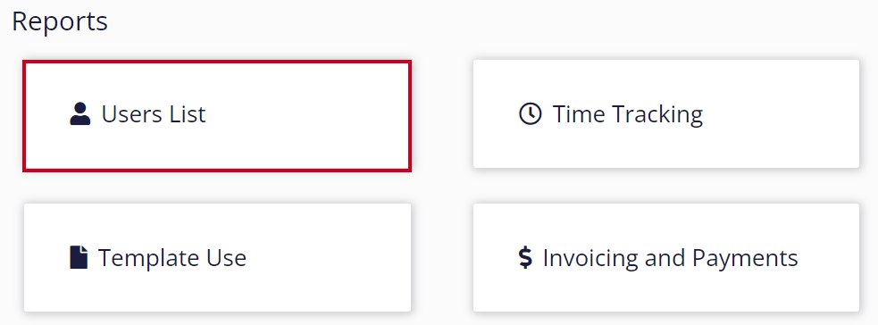 Users list button in top left.