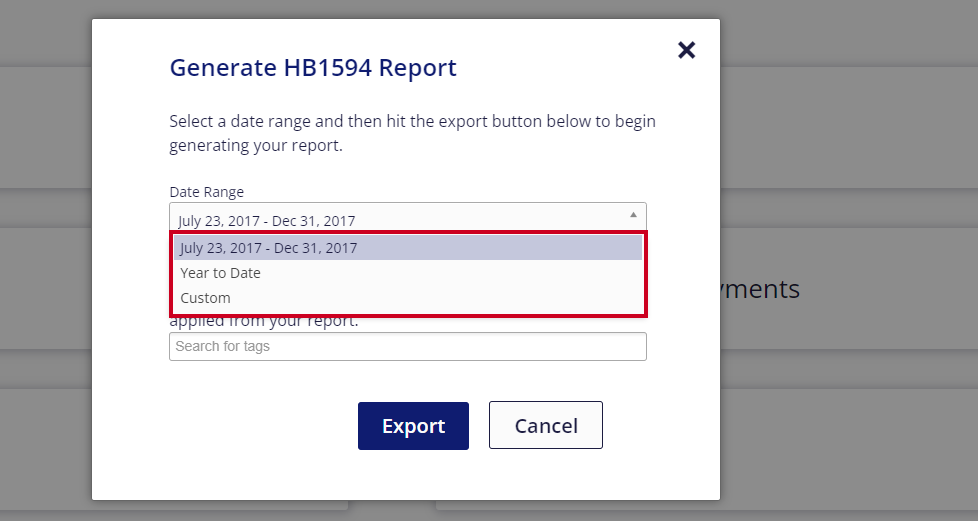 select date range option.