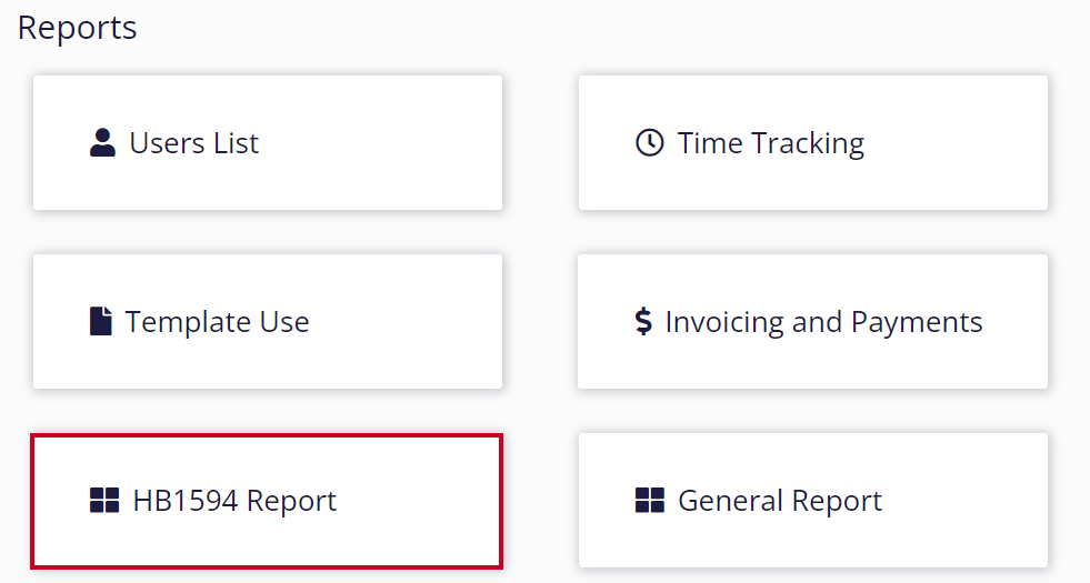 HB1594 Report button.