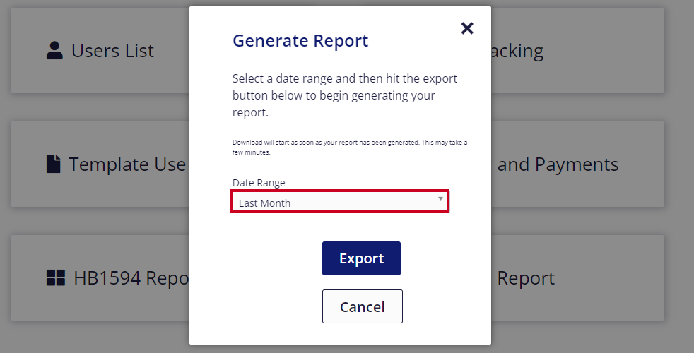 Date range drop down.