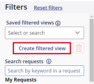 create filtered view button.