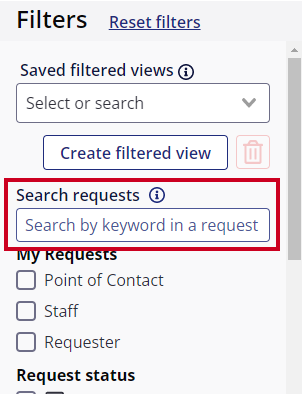 search requests search box.