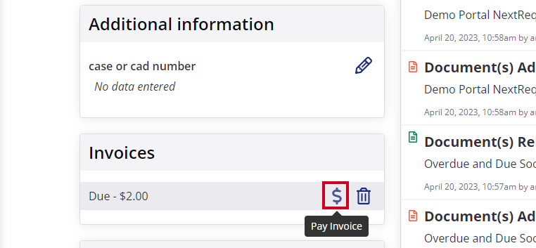 Pay invoice icon.