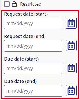 request and due date fields.