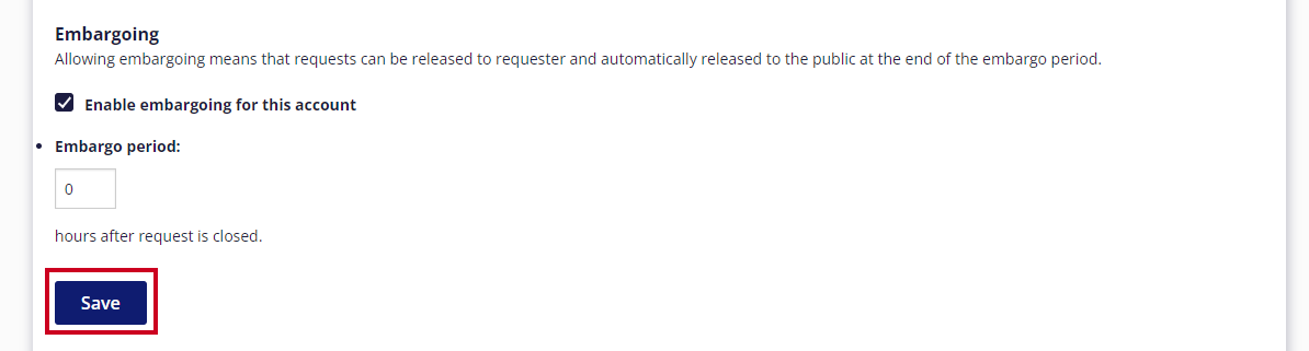 request visibility save button.
