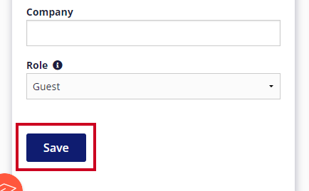 Requester account details save button.