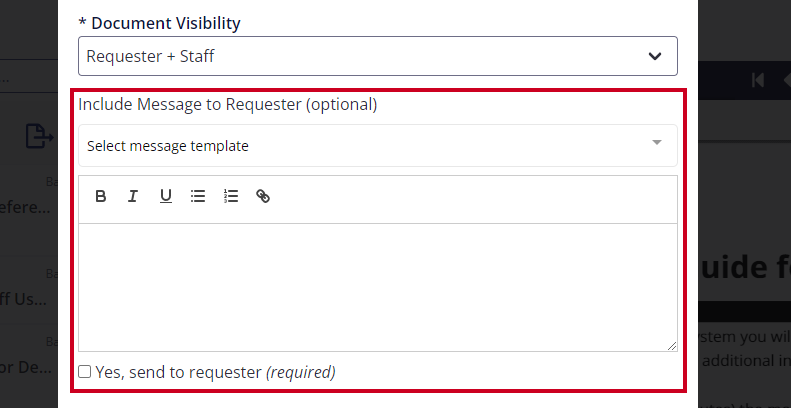 send message to requestor.