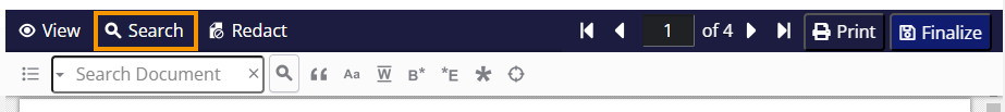 search button in document header.