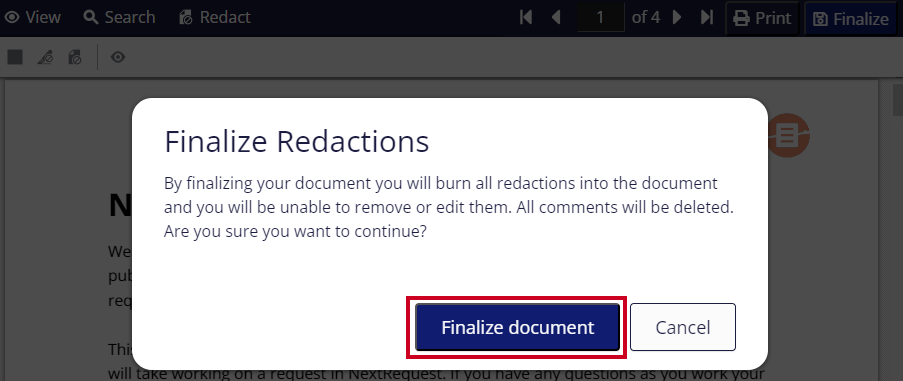 finalize document blue rectangle button.