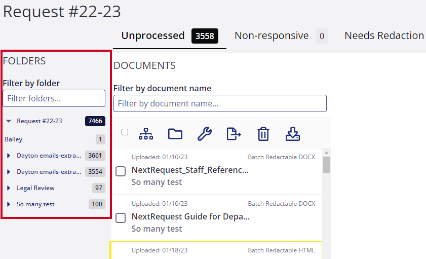 folders in left panel.