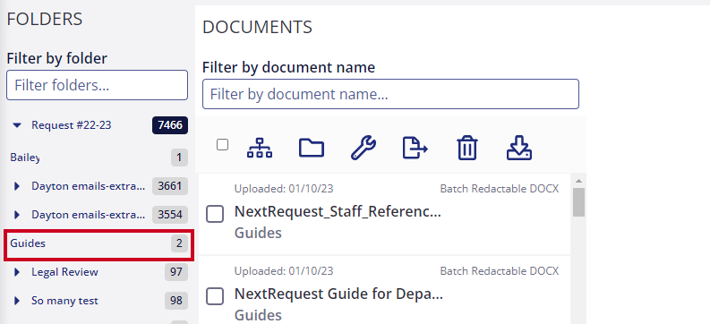 new guides folder in left panel.