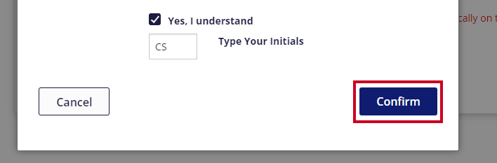 blue rectangle confirm button.