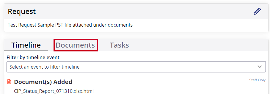 documents tab on request.