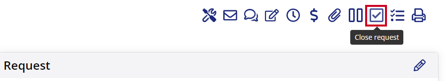 Checkmark icon in toolbar