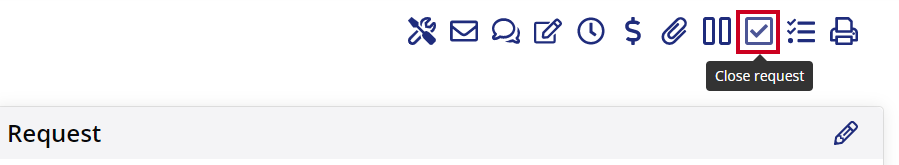 blue checkmark icon in toolbar.