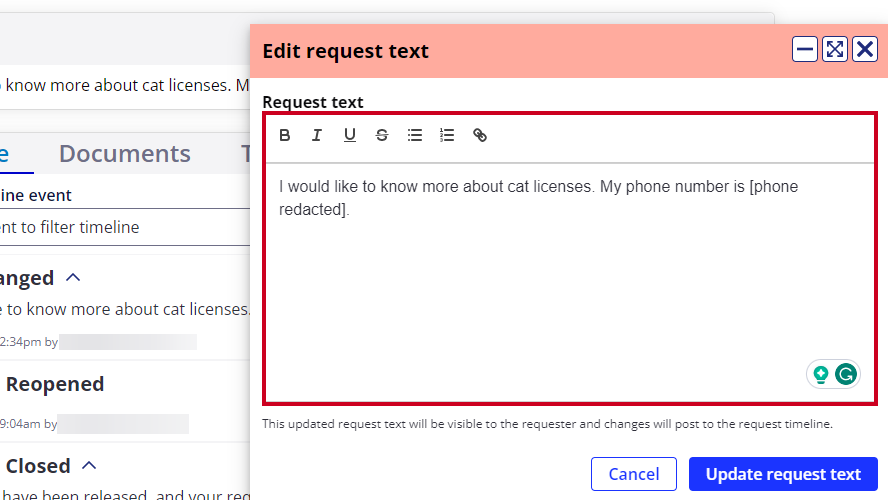 request textbox.
