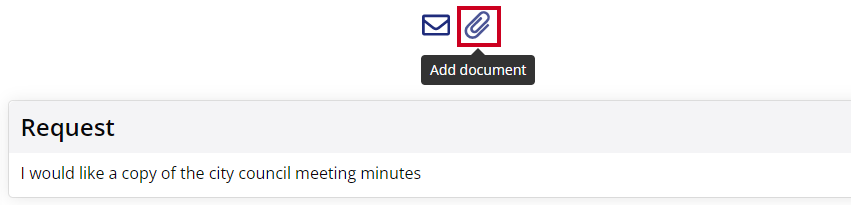 Paper clip icon at the top of request.