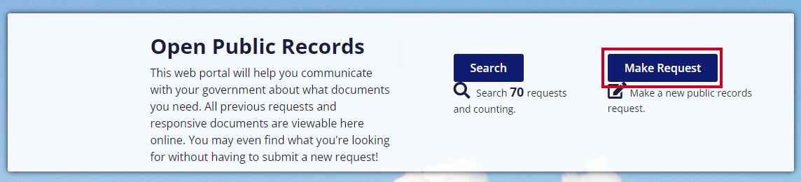 Make a request button.