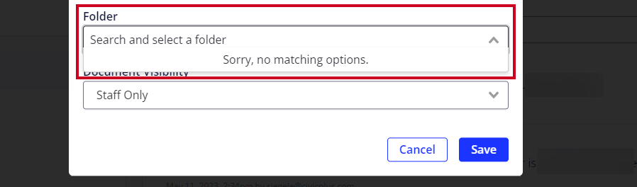 Add folder dropdown.