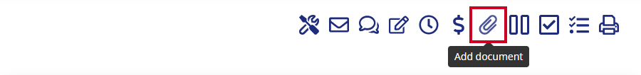blue paperclip icon at top of request.