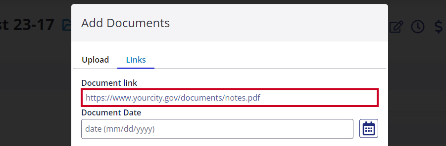 Document link field.