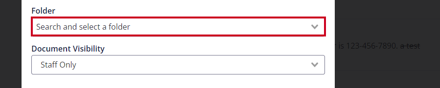 Search and select a folder field.