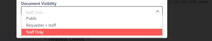 Document visibility dropdown.
