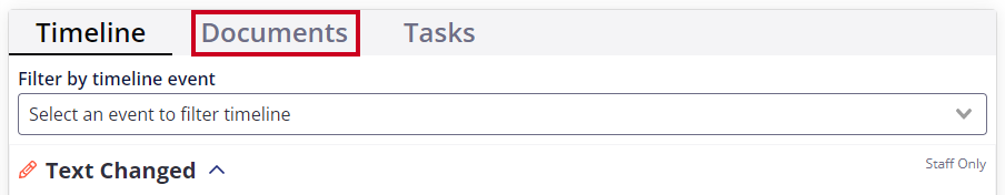 Documents tab header in the top left corner.