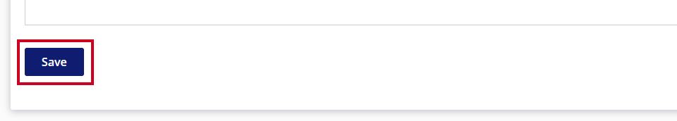 The blue, rectangular Save button is highlighted below the Front Page text editor.