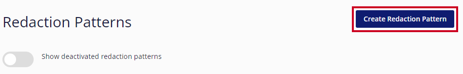 blue create redaction pattern button.