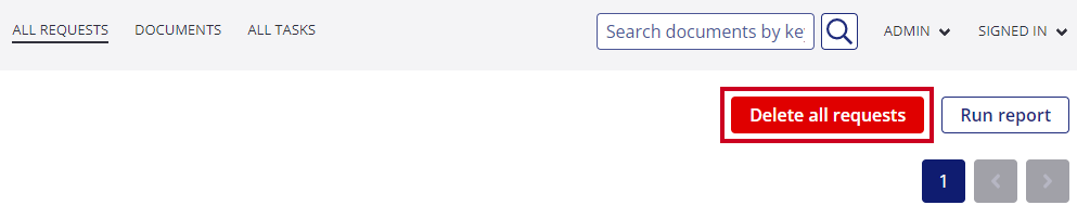delete all requests button.