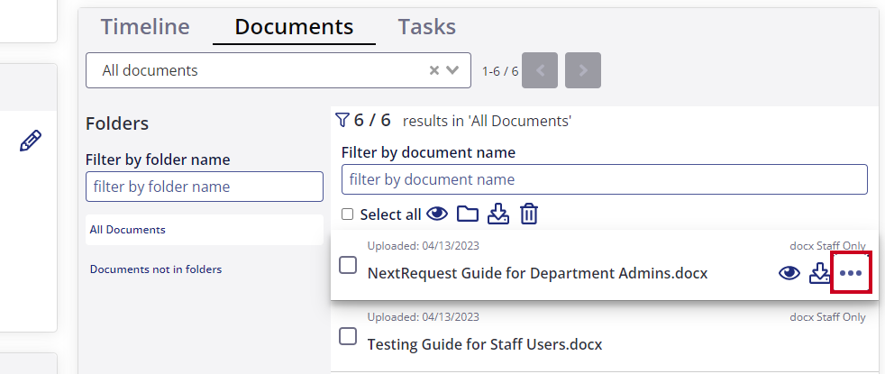 The elipsis button (three dot icon) is highlighted in the lower-right corner of the document's tile.
