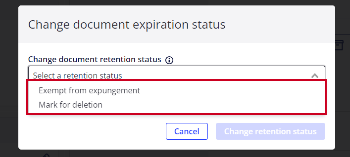 Change document status options