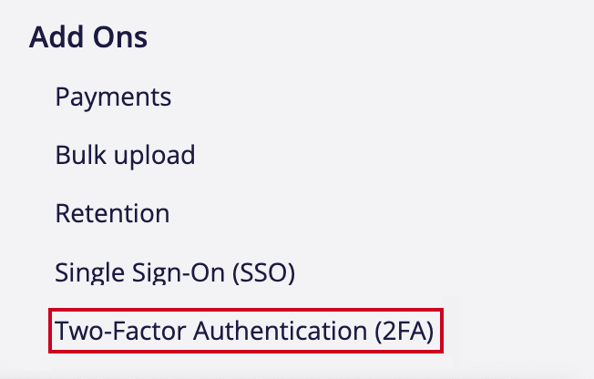 Add Ons Two-Factor.